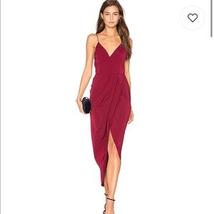 Shona Joy Burgundy Cocktail Wrap Dress